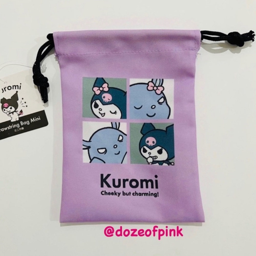 Sanrio Kuromi x Baku mini drawstring bag